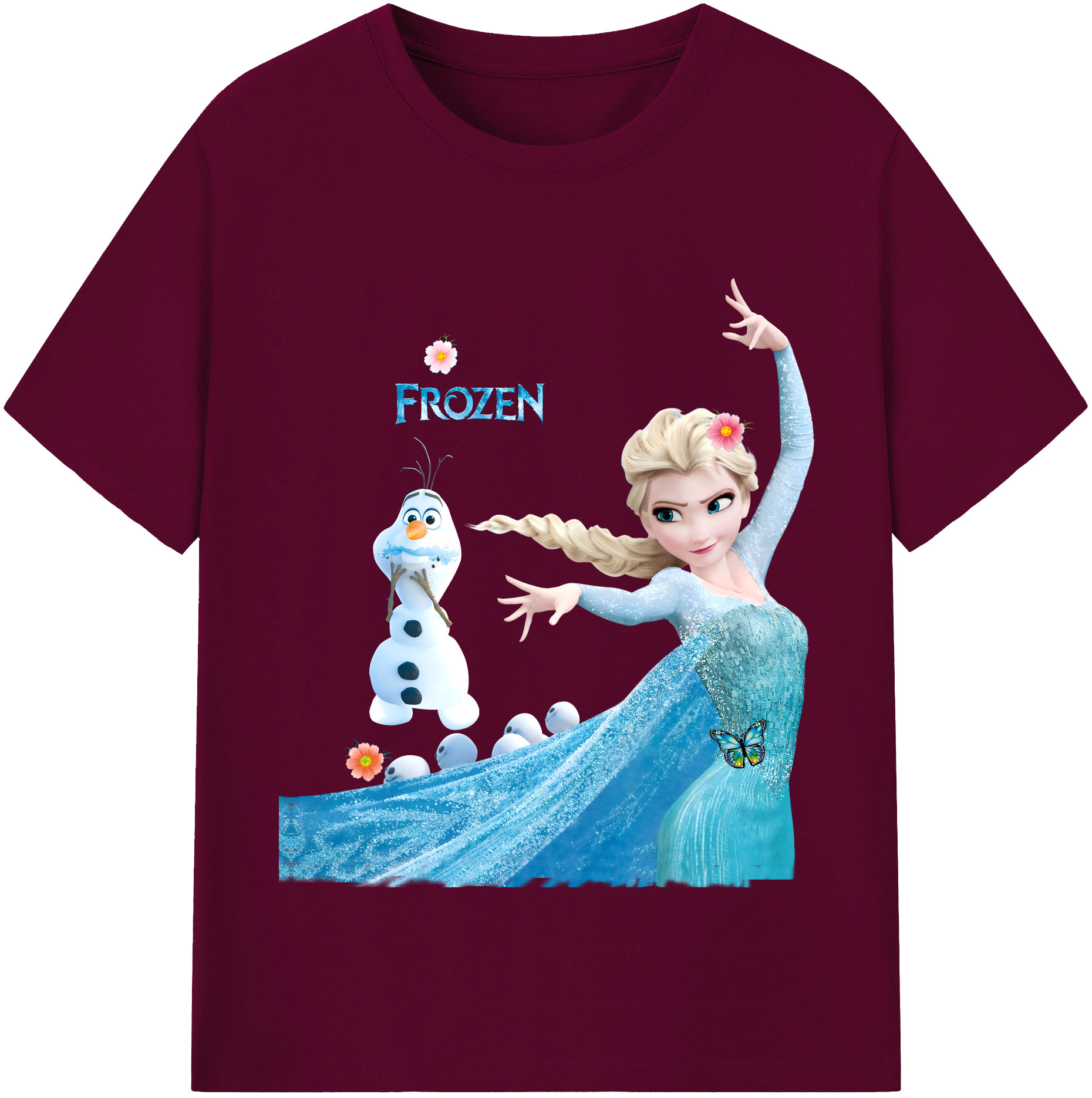 （画像用） アナと雪の女王 アンナ エルサ Frozen Anna Elsa レディースカジュアルプリントTシャツ（綿100％）